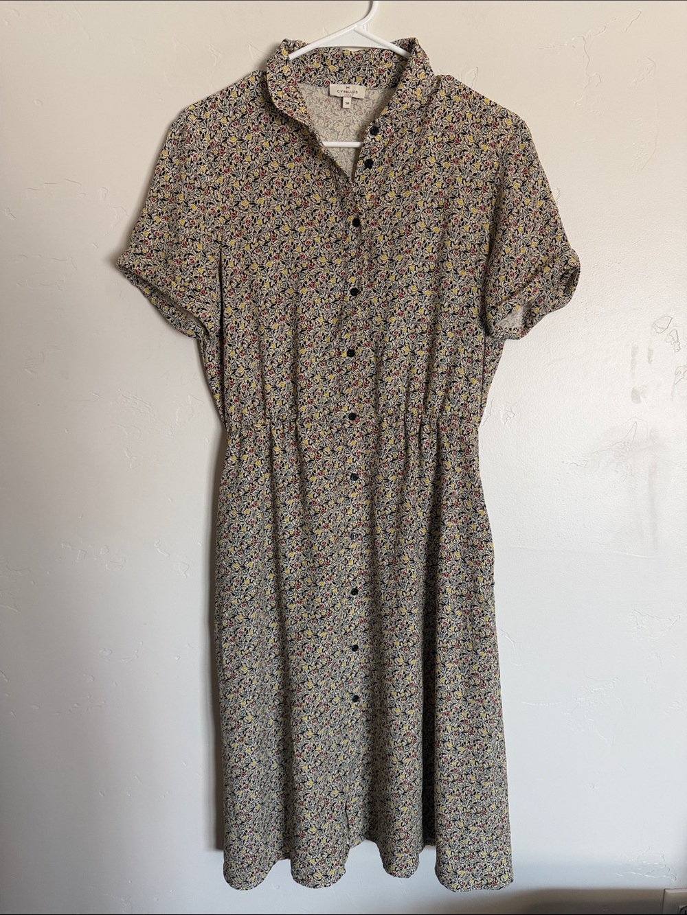 Cyrillus Ditzy Floral Button Midi Dress Floral Pocket Dress